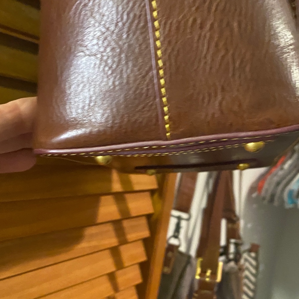 Dooney & Bourke Brown Leather Tote - Picture 2 of 11